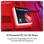 ASUS All-in-One PC VM441QA-TWAP002WS – Qualcomm Snapdragon X, 16GB LPDDR5, 1TB SSD, 23.8" FHD Touch AIO