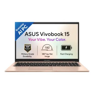ASUS Vivobook 15 X1504MA-BQ426WS Laptop, Intel Core 5 320, 16GB DDR5 RAM, 512GB PCIe 4.0 SSD, 15.6-inch FHD Display, Windows 11 Home, Terracotta Laptop