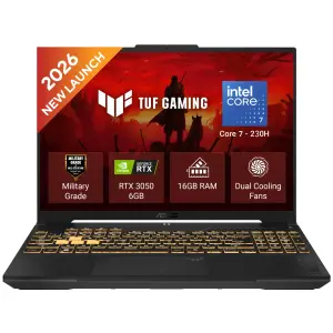 ASUS TUF Gaming F16 FX607VJR-TU326WS Laptop – Intel Core 7 230H, NVIDIA RTX 3050 6GB Graphics, 16GB DDR5 RAM, 512GB SSD, 16-inch 144Hz Display