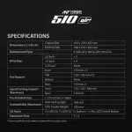 ANT Esports 510 Air ARGB Mid Tower Gaming Cabinet – E-ATX Support, 4 Pre-Installed ARGB Fans, Tempered Glass Side Panel