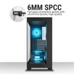 ANT Esports Crystal X7 ARGB Mid Tower Cabinet – Panoramic Tempered Glass, 7 Pre-Installed Fans, USB Type-C