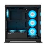 ANT Esports Crystal X7 ARGB Mid Tower Cabinet – Panoramic Tempered Glass, 7 Pre-Installed Fans, USB Type-C