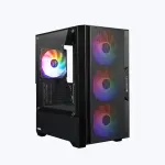 ZEBRONICS ZEB-CORA Mid Tower Gaming Cabinet with 4 Multicolor LED Fans and Tempered Glass Side Panel