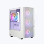 ZEBRONICS ZEB-CORA Mid Tower Gaming Cabinet with 4 Multicolor LED Fans and Tempered Glass Side Panel