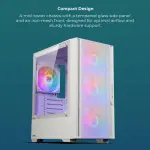 ZEBRONICS ZEB-CORA Mid Tower Gaming Cabinet with 4 Multicolor LED Fans and Tempered Glass Side Panel