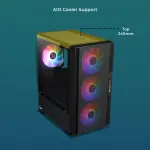 ZEBRONICS ZEB-CORA Mid Tower Gaming Cabinet with 4 Multicolor LED Fans and Tempered Glass Side Panel