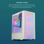 ZEBRONICS ZEB-CORA Mid Tower Gaming Cabinet with 4 Multicolor LED Fans and Tempered Glass Side Panel