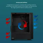 ZEBRONICS ZEB-CORA Mid Tower Gaming Cabinet with 4 Multicolor LED Fans and Tempered Glass Side Panel