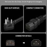 Standard 3-Pin AC Power Cable for Desktop SMPS (1.5 Meter)